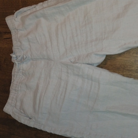 Pure Jill 100% Linen Pants in Sandbar Elastic Waist Pull On Cropped Pants XL - Picture 2 of 6